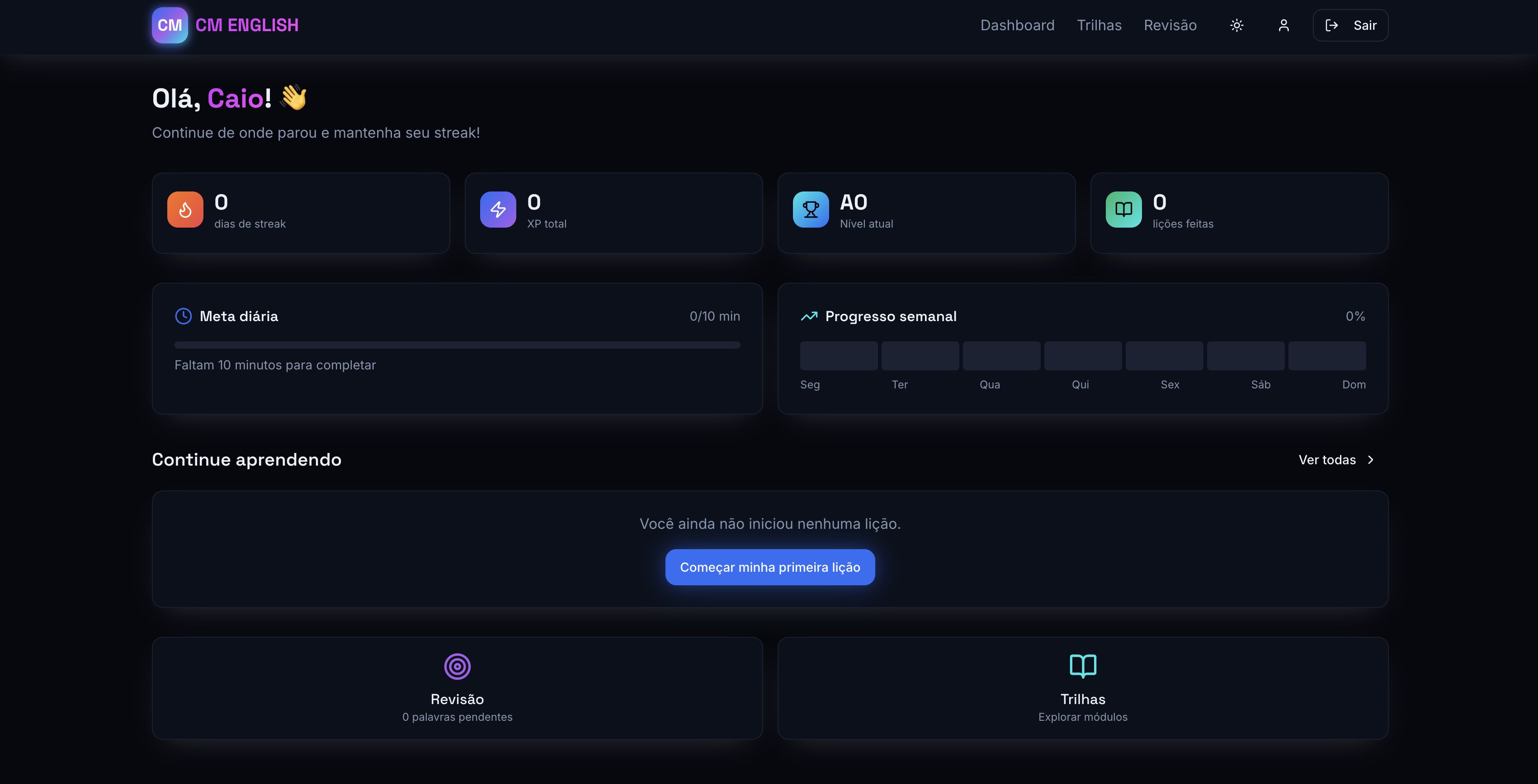 CM English dashboard preview